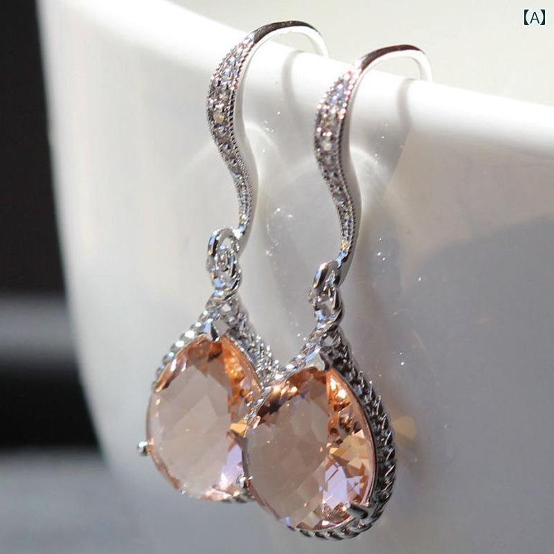 Amethyst - ピアス おしゃれ レディース ファッション アクセサリー オールシーズン 耳飾り 韓国 ジュエリー ピアス ウォーター ドロップ