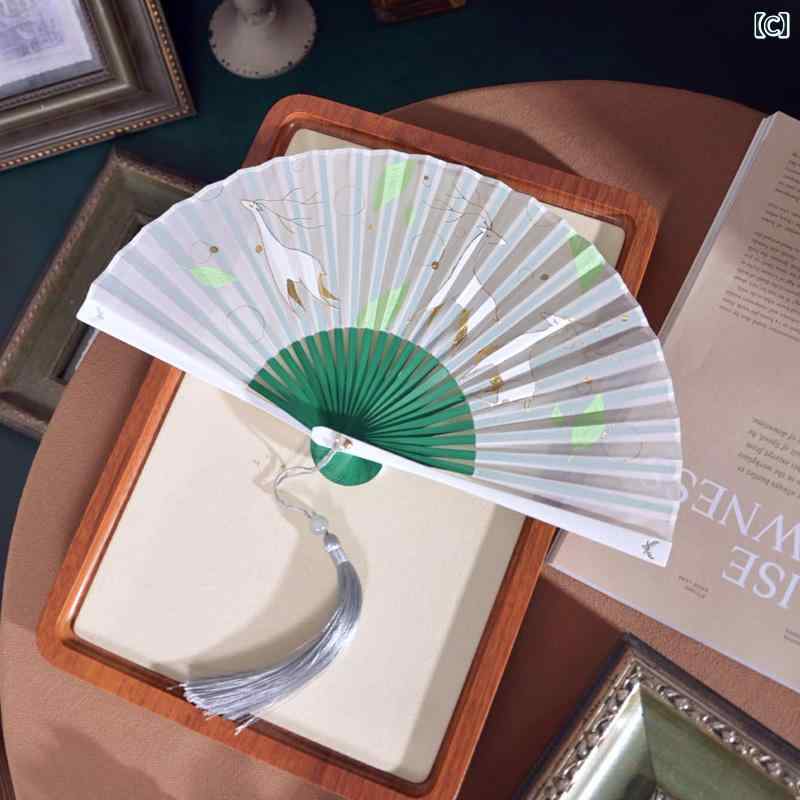 扇子 ファン レトロ おしゃれ 夏 チャイナ風 エキゾチック 魅惑 エレガント 折りたたみ ポータブル 普段使い ギフト