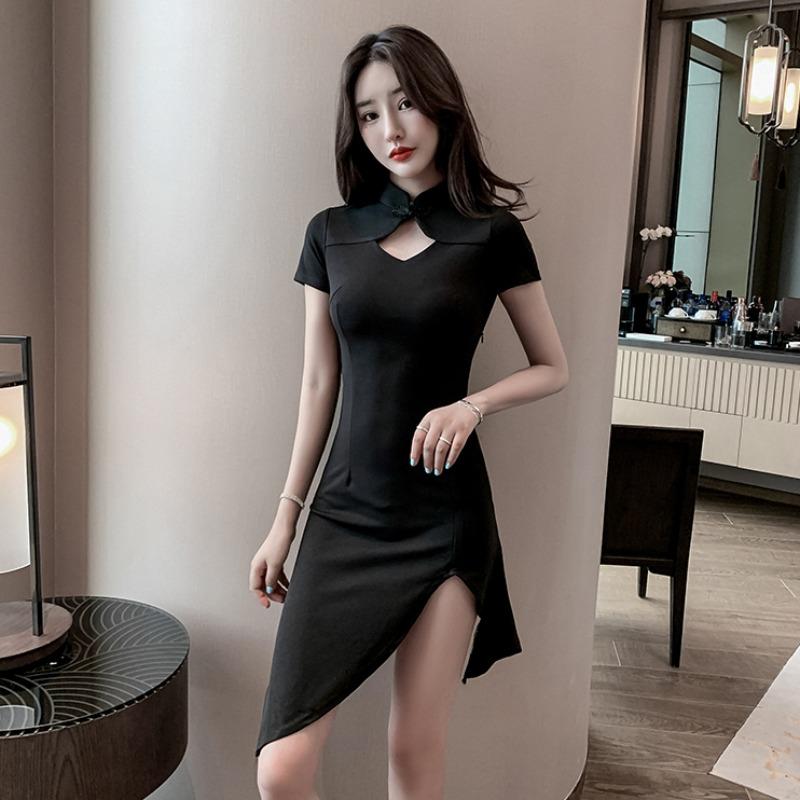 レディース チャイナドレス 夏 ヒップ包み込む スリムスカート キャバ 足浴 オーバーオール 夏