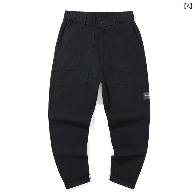 Pants - メンズ パンツ 長ズボン レトロ ストレート カジュアル 春秋 ワイドレッグ ロング ゆったり コットン チノパン