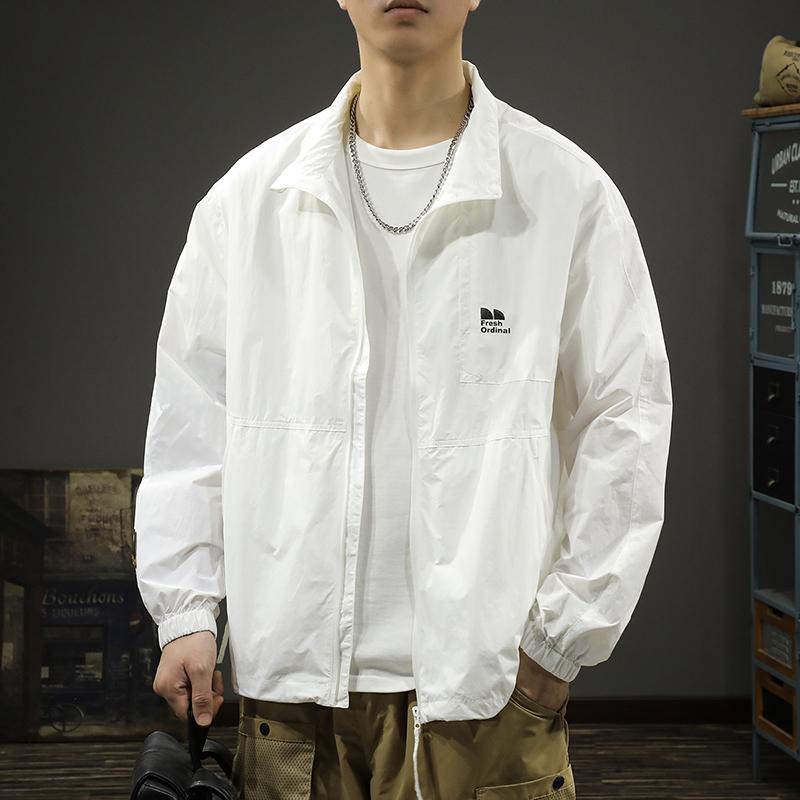 メンズ ウィンドブレーカー 夏 屋外 アウトドア サンシェード 紫外線 防止 釣り 日焼け防止服 サンテク..