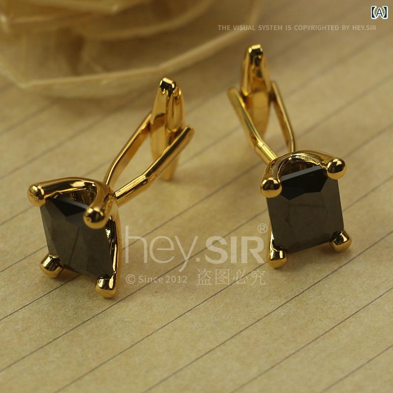 メンズ アクセサリー カフス ボタン カフリンクス 高級感 ドレス 宝石 フレンチ シャツ ネイル シルバー ダークゴールド ギフト ボックス