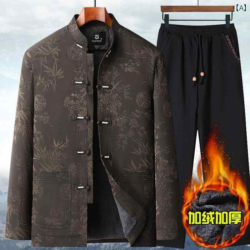 겨울 당복 맨즈 재킷 아우터 코트 시니어 할아버지 코튼 웨어 두꺼운 한복 큰 사이즈 따뜻한 패션 캐주얼 선물