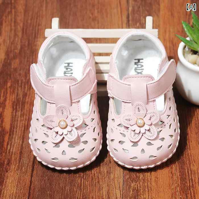 サンダル ベビー キッズ シューズ レザー 夏 夏 幼児 靴 女の子 ソフト ソール 通気性 プリンセス 滑り..