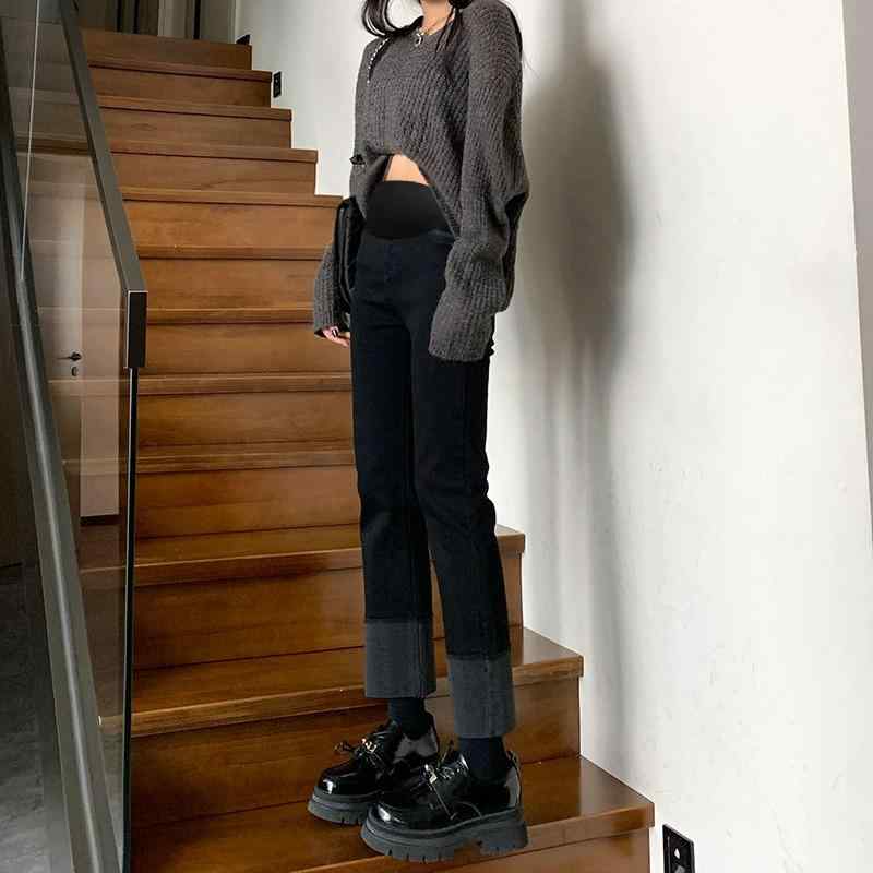 マタニティ 妊婦パンツ 妊娠初期 フリース カジュアル ジーンズ 春秋冬 レギンス 腹部サポート デニム ..