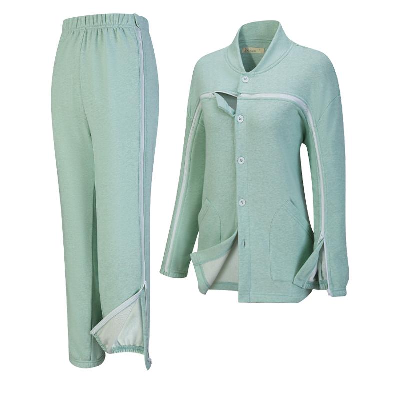 介護 パジャマ 看護 パジャマ 麻痺 寝たきり 患者 秋冬 ジッパー ルームウェア ナイトウェア 介護 シニア