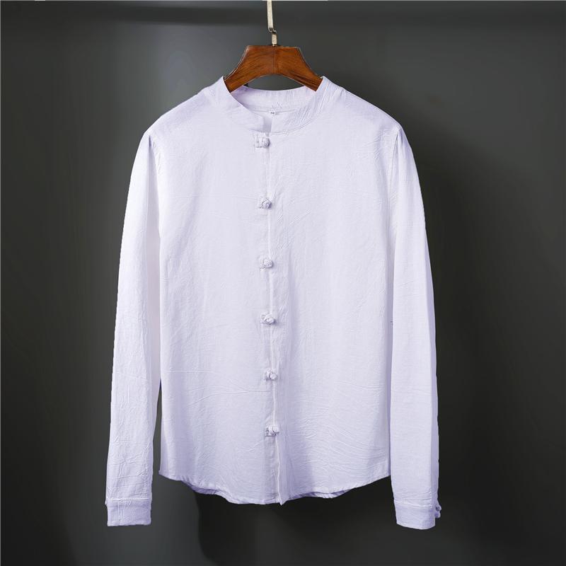 シャツ メンズ 長袖 中華風 トップス レトロ 中華風 唐 スーツ スタンドカラー ゆったり スーツ インナー