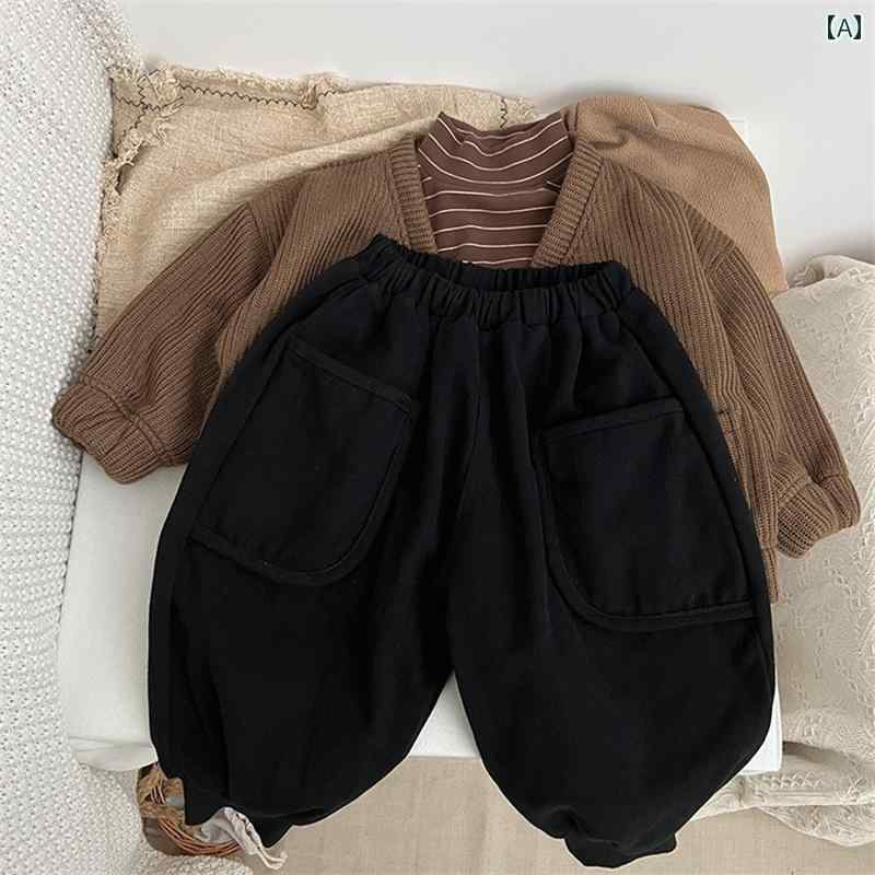 Other - パンツ 子供服 レトロ 快適 男の子 ガールズ 韓国 快適 カジュアル 厚手 裏地 キャロット 冬用 ロング