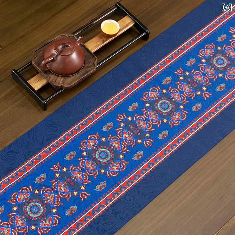 テーブル ランナー エスニック 中国 瞑想 ティーマット 感 テーブル フラグ 防水 ティーテーブル テーブルクロス フラッグ