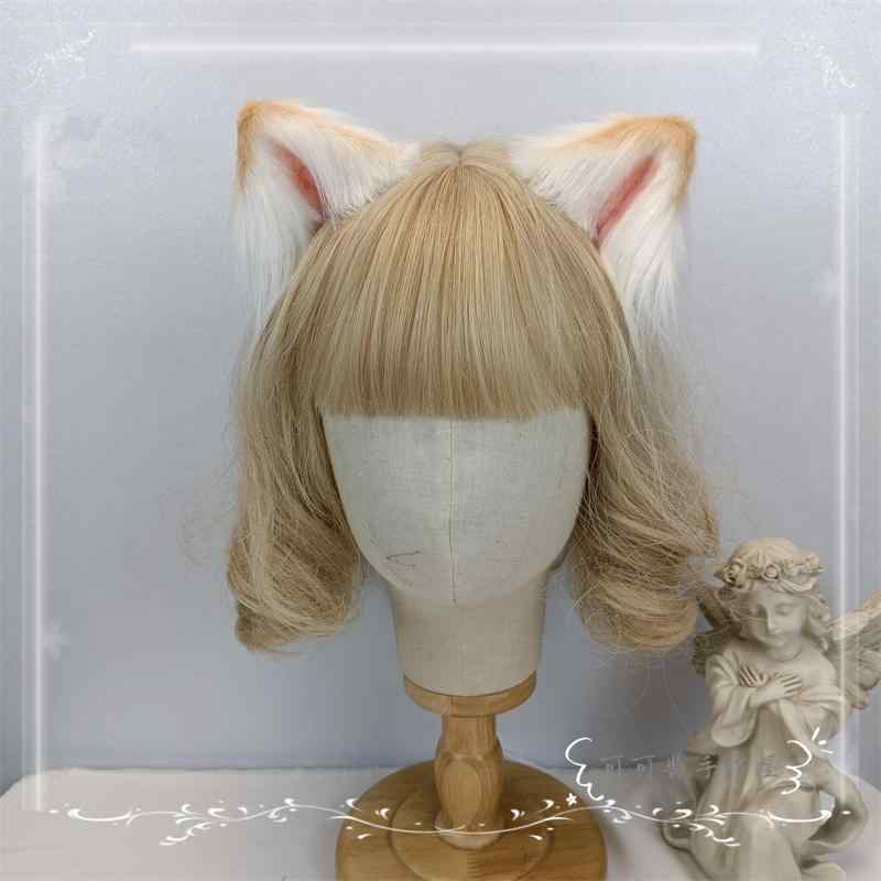 ヘア アクセサリー 動物 耳 茶 ぬいぐるみ かわいい キツネ 耳 ヘッド バンド クリップ 装飾 猫耳 毛