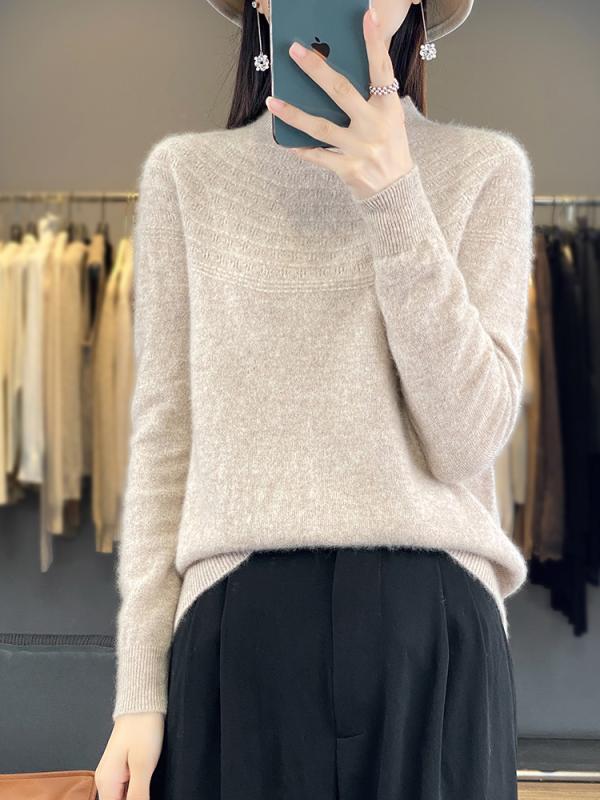 Turtleneck - トップス シャツ レディース カジュアル セーター スタイリッシュ 第一線 無地 セーター 女性 プルオーバー セーター 秋冬 ハーフ タートルネック 長袖