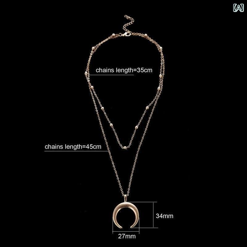 レディース ネックレス アクセサリー チェーン エスニック リゾート ビーチ 水着 海水浴 ビキニ アクセ アメリカ デュー カラー シンプル エレガント ロング ラウンド 蝶 パール 三日月 ペンダント 鎖骨