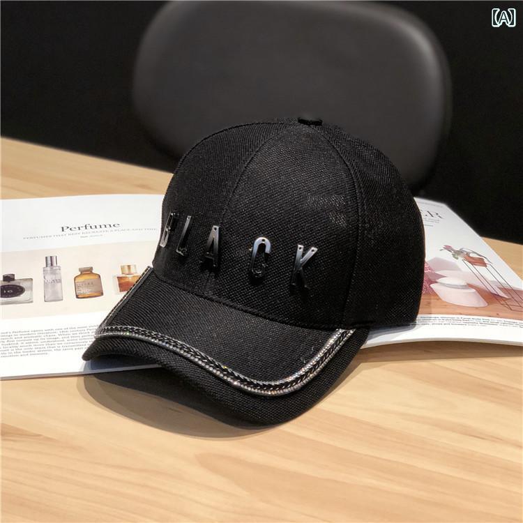 レディース 夏 カジュアル ベースボール キャップ 帽子 春 野球帽 韓国 ファッション 太陽 手紙 ひさし