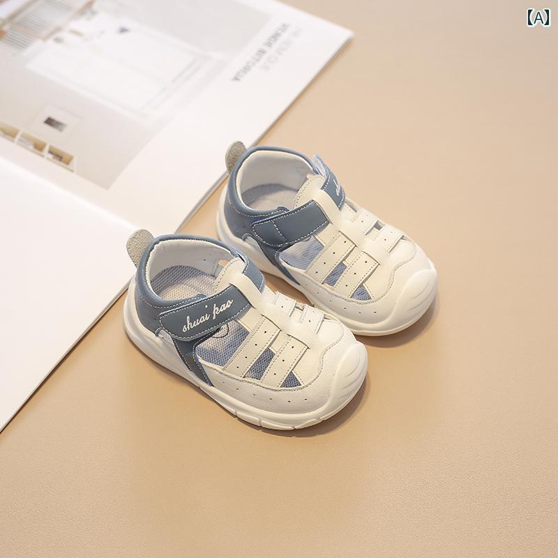 ベビー キッズ シューズ 夏 レザー スポーツ カジュアル サンダル 滑りにくい キック防止 通気性 ビー..