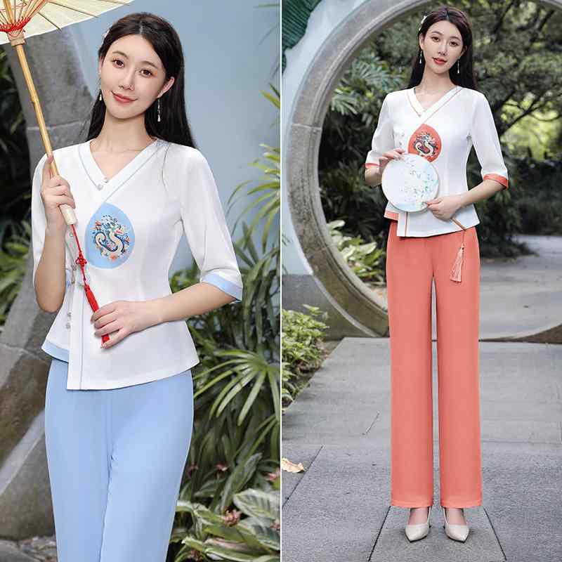 エステ 制服 美容系 サロン ユニフォーム レディース マッサージ セラピスト 作業着 仕事着 セラピー ハイエンド 服 中華風