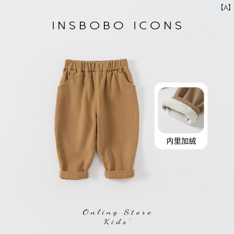 パンツ 子供服 かわいい 子供服 男の子 秋 カジュアル 春秋新 1歳から 3歳 男の子 カーキパンツ 子供 ブラック