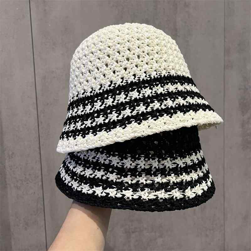 レディース 帽子 バケット ハット 春夏 ファッション ストライプ 通気性 フィッシ...
