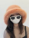 秋 冬 帽子 防寒 かわいい 保温性 オレンジ バケット ハット クール アメリカ フィッシャーマン 帽子 毛皮 屋外 暖かい 帽子