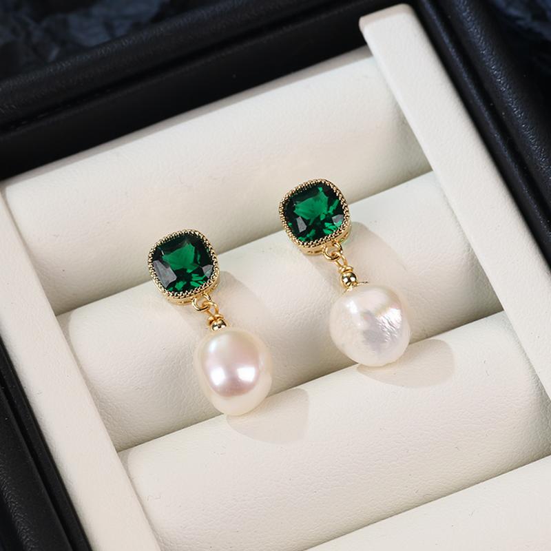 本 パール ストーン ゴールドメッキ ピアス レトロ新 S925 シルバー ニードル レディース ファッション 装飾品 アクセサリー ジュエリー