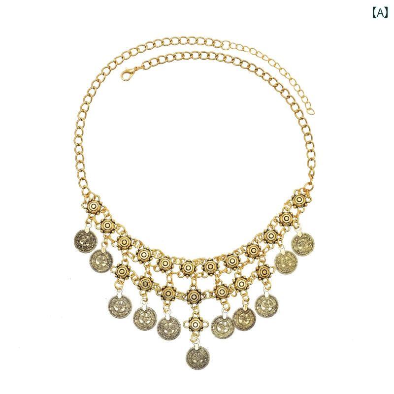 其它 - タッセル ネックレス チェーン エスニック 首飾り 民族風 西洋 ウイグル レトロ 額 敦煌 飛天 フォト ジュエリー 漢服 頭飾り