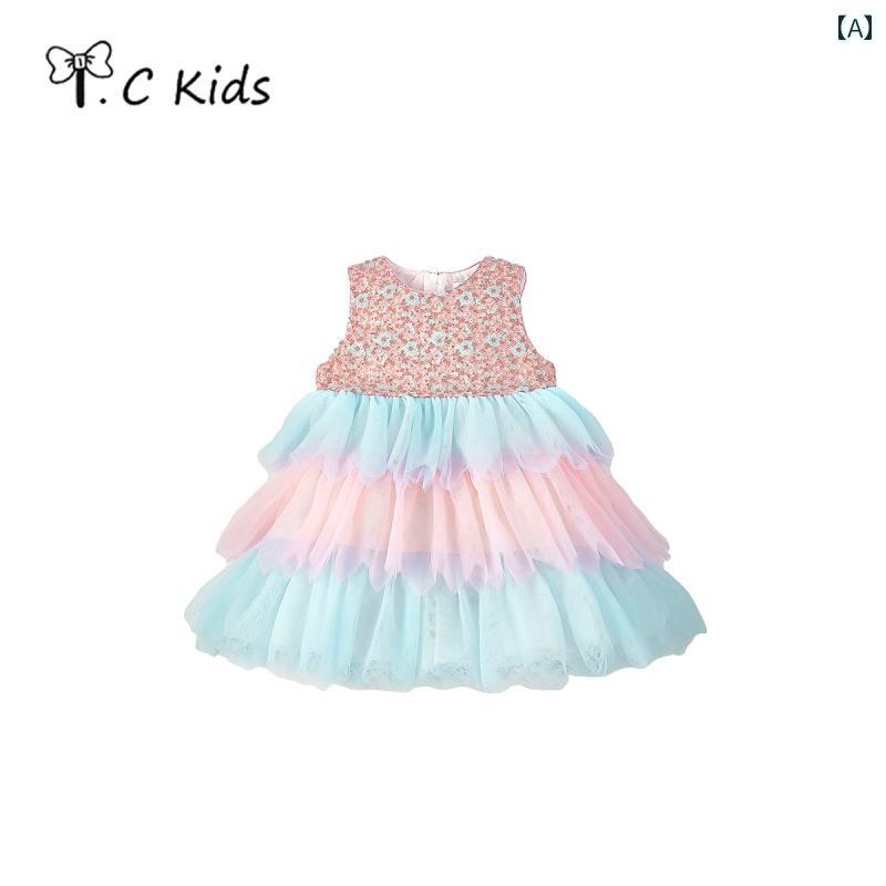 キッズ ファッション ガールズ サマー ドレス 子供 チュチュ スカート ベビー プリンセス 一年生 誕生日