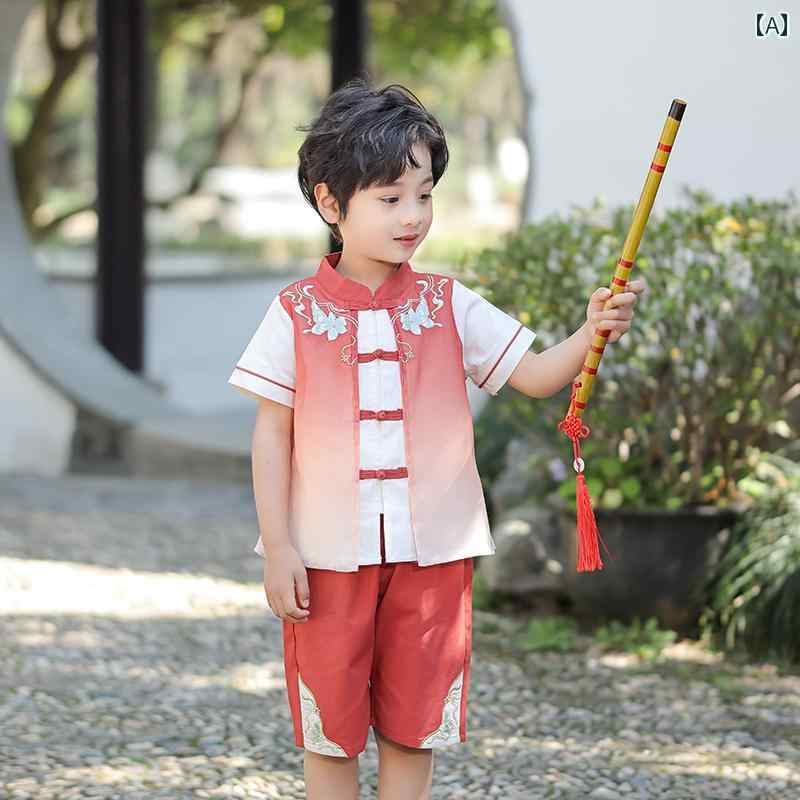 民族衣装 かわいい 子供服 キッズ ファッション 男の子 女の子 チャイナ 制服風 エスニック セットアップ 夏 カジュアル レトロ
