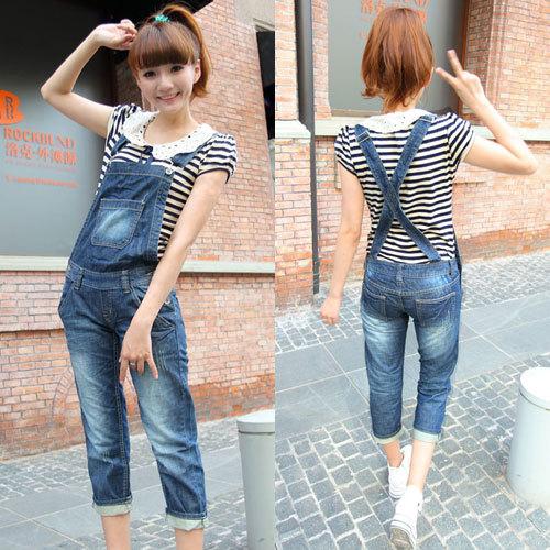オーバーオール サロペット クロップド カジュアル ファッション ズボン パンツ サスペンダー デニム ショーツ 韓国 丈 ボトムス スリム ジーンズ レディース レディース 春