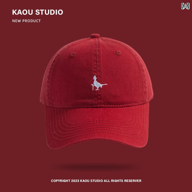 メンズ レディース カジュアル ベースボール キャップ 日除け 帽子 スポーツ レジャー アウトドア 赤 ..