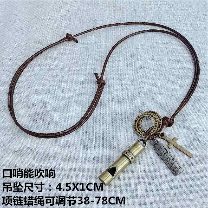 ネックレス レディース エスニック ロング セーター チェーン レトロ 装飾 韓国 ホイッスル 大きめ ペ..