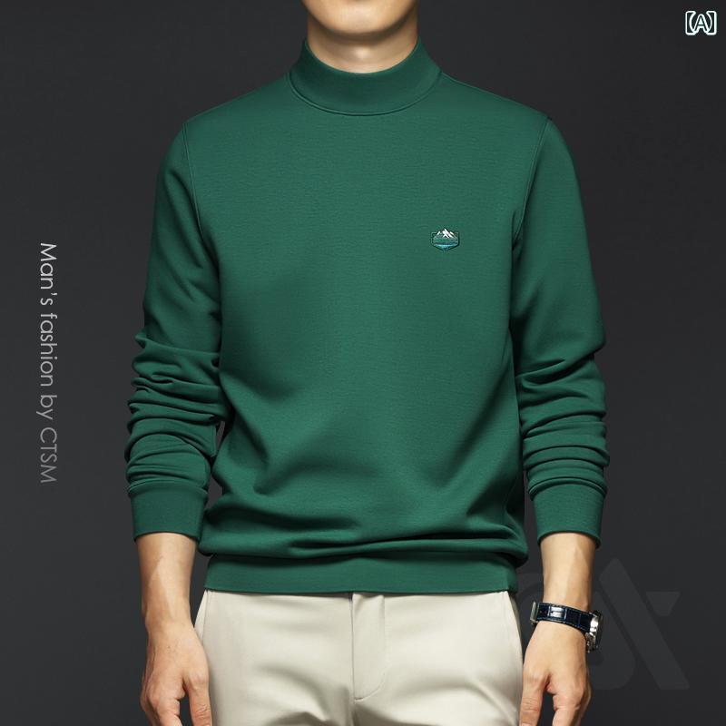 メンズ 長袖 トップス ハイネック スウェット トレーナー おしゃれ カジュアル シンプル 合わせやい イベント ビジネス フェス レジャー アウトドア キャンプ