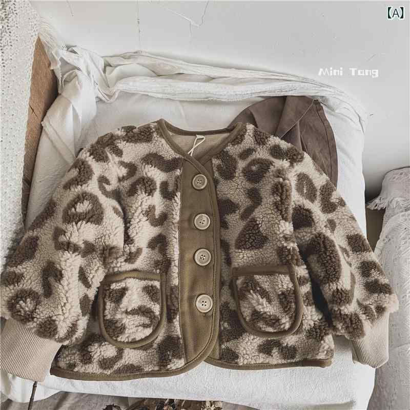 コート キッズ ウェア 毛皮 子供用 ヒョウ 柄 ベルベット 男の子用 コットンコート 女 赤ちゃん用 コットンジャケット 冬服