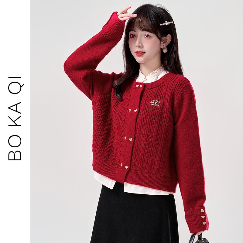 レディース ファッション 秋冬 ホリデー ツーピース かわいい 刺繍 セーター 女性 ガーリー カレッジ ..