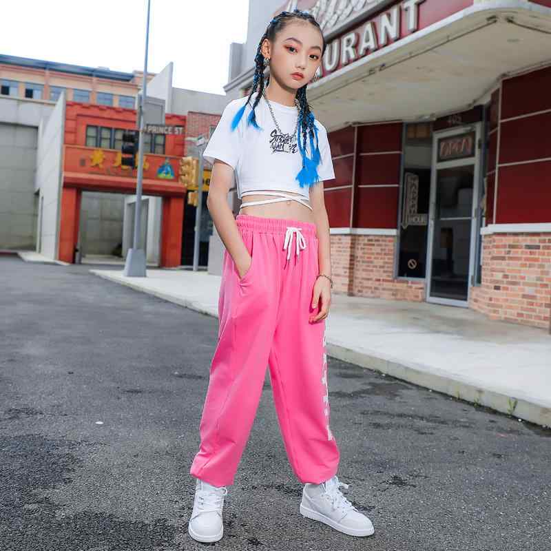 キッズ ストリート ファッション セットアップ 子供服 ヒップ ホップ クール ダンス パフォーマンス カ..