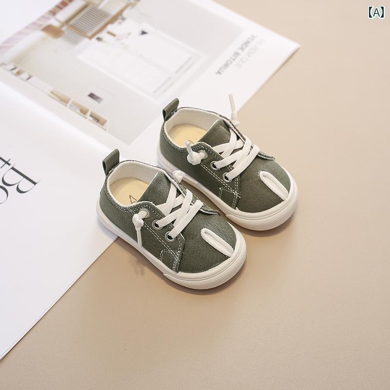 ベビー キッズ シューズ カジュアル キャンバス スニーカー おしゃれ 滑りにくい アンチキック 運動靴 ..