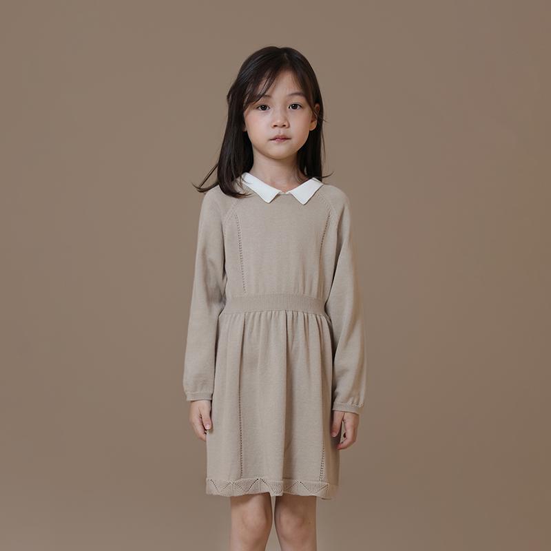 ドレス ワンピース キッズ かわいい ナチュラル 子供服 冬 女の子 子供 カジュアル 文学 芸術 コントラ..