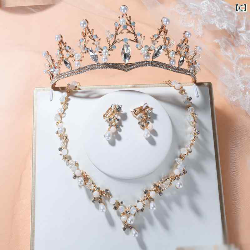 子供 アクセサリー ヘアアクセサリー プリンセス 王冠 クラウン ティアラ フェアリー 誕生日 女の子 パーティー イヤリング ネックレス