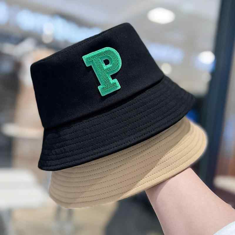 帽子 韓国 P文字 バケツ 帽子 レディース 春秋 日よけ バケットハット