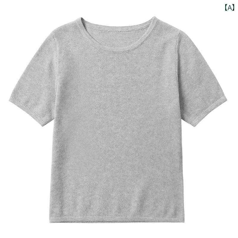 トップス Tシャツ キッズ おしゃれ ナチュラル 子供服 夏 質感 肌に優しい 通気性 ニット コットン 半袖 親子 カジュアル