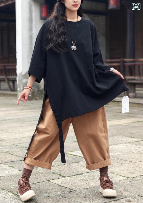 レディース Tシャツ 半袖 シンプル カジュアル おしゃれ ボーイッシュ メンズライク オーバーサイズ ゆったり レディース エスニック ファッション 夏(4.0)