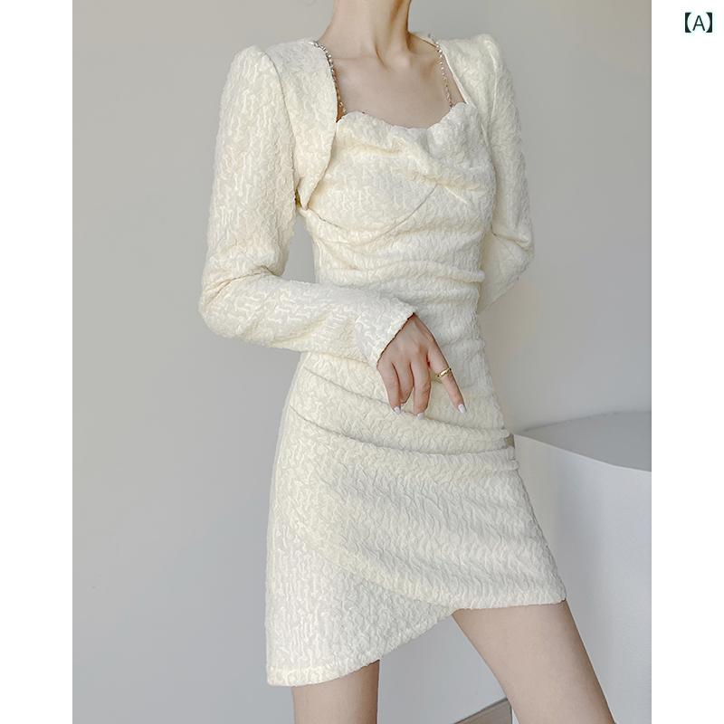 レディース ワンピース 大人かわいい 美しい フェイク ツーピース スカート 春 高 冷 王室 姉妹 小さくて スタイリッシュ フレッシュ ドレス