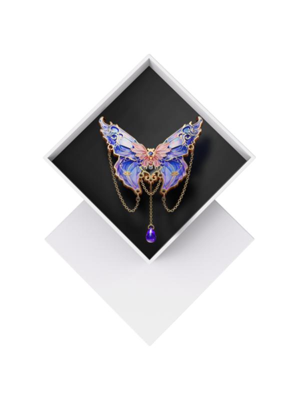 ブローチ おしゃれ バタフライ アクセサリー 露出防止 ピン レディース 誕生日 ギフト バッジ 蝶 赤封..