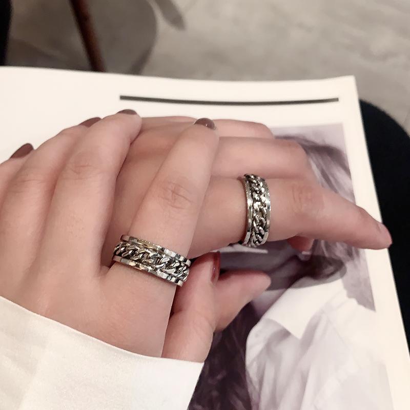 レディース 指輪 リング 大人 かわいい チタン鋼 色褪せにくい 回転 チェーン ボトルオープナー リング ファッション リング シンプル クール