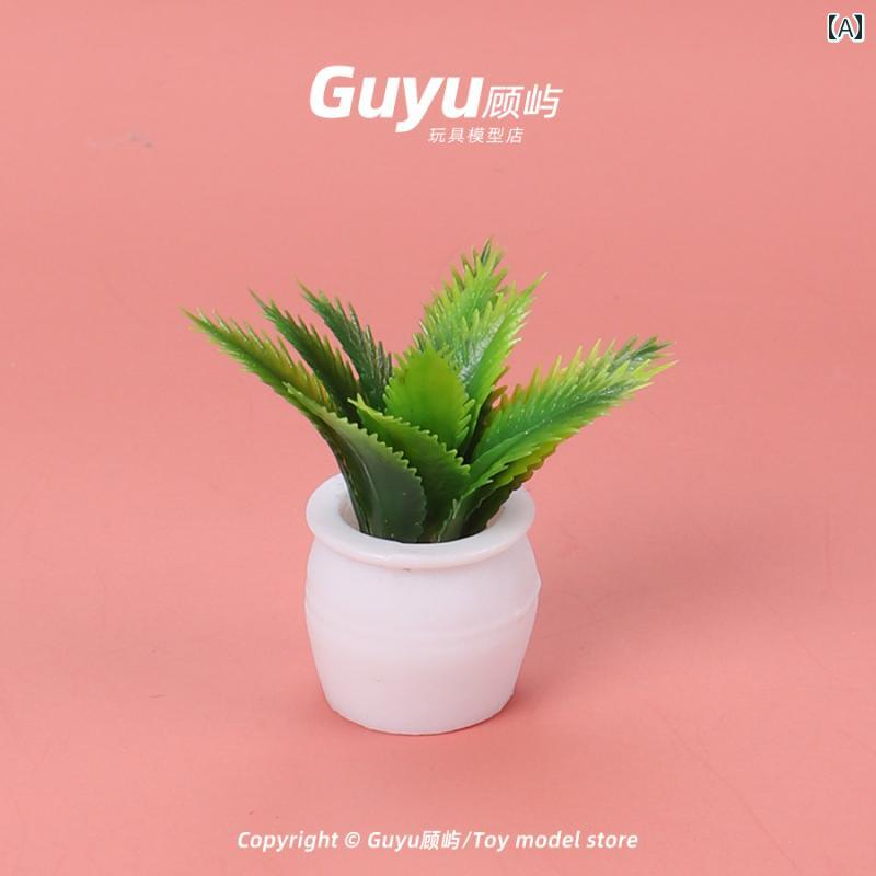 ミニチュア おもちゃ 玩具 キッズ 車内 置物 フィギュア 花 植物 鉢植え 装飾品 鉄の木 ドールハウス インテリア フィギュア ホビークラフト 植木鉢