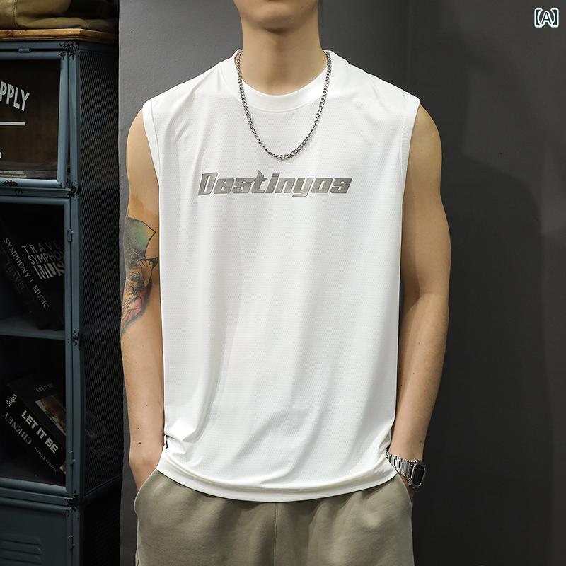 ノースリーブ バスケ トレーニング 速乾 シンプル カジュアル おしゃれ スタイリッシュ ラフ 普段着 メンズ ファッション 大きめサイズ 夏