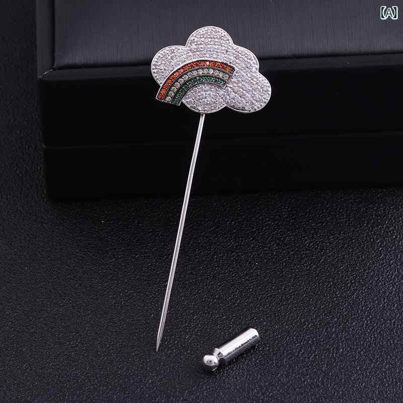 レディース アクセサリー ブローチ おしゃれ 韓国 かわいい 太陽 雲 星 ライトニング クリスタル ジル..