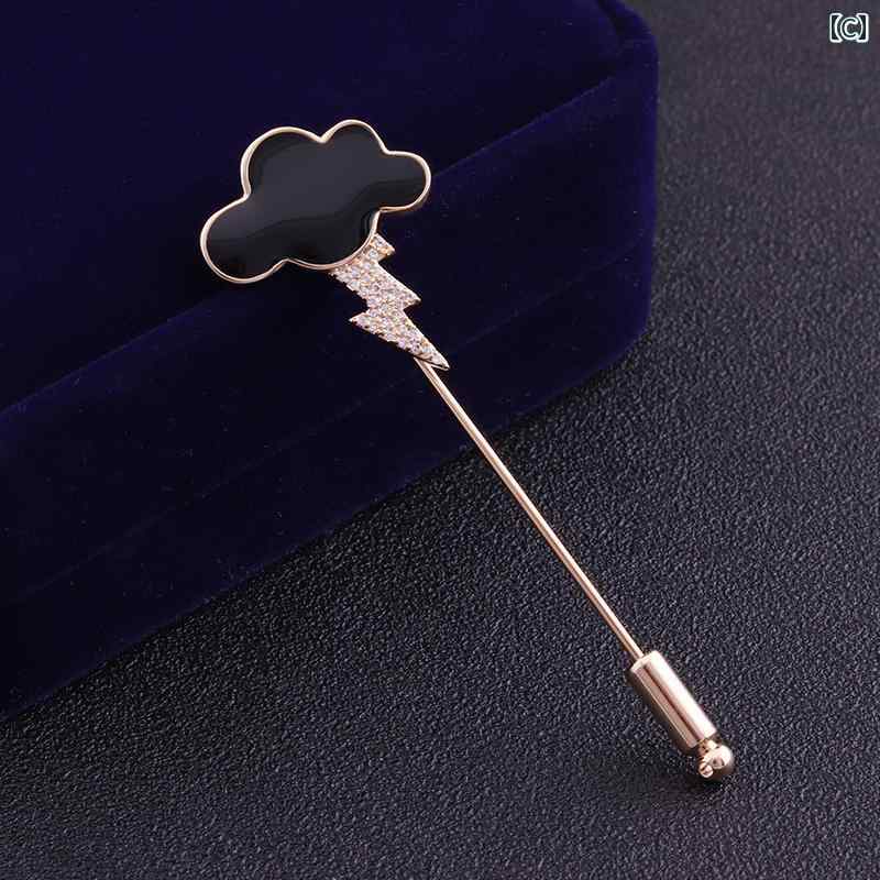 レディース アクセサリー ブローチ おしゃれ 韓国 かわいい 太陽 雲 星 ライトニング クリスタル ジルコン プラグ イン 一文字 ピン