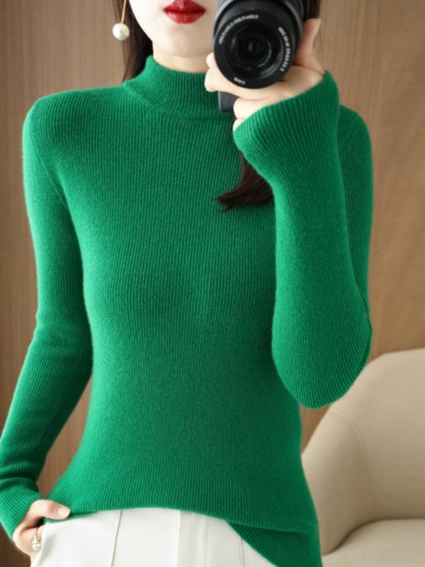 トップス シャツ レディース カジュアル セーター スタイリッシュ 女性用 ハーフ タートルネックセーター 秋冬 スリムフィット インナーウェア スリム ニット 長袖 おしゃれ