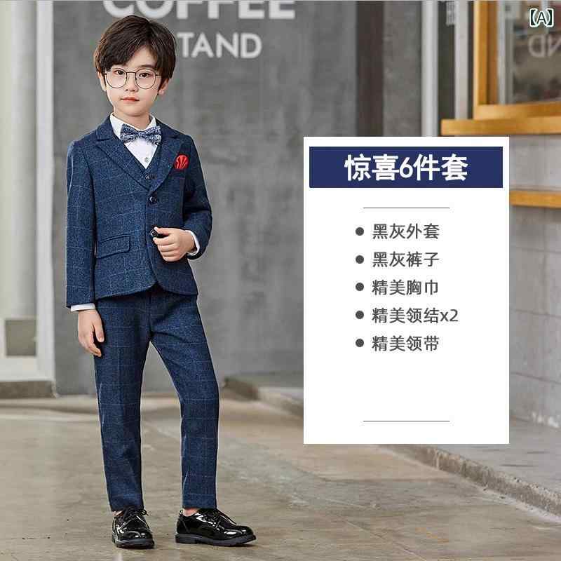 キッズ スーツ フォーマル 発表会 男の子 中 大型 子供 ホスト 服 春秋 英国 ピアノ パフォーマンス