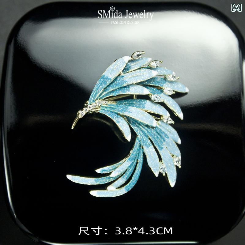 ブローチ レディース おしゃれ 上品 フォーマル セレモニー フェニックス フェザー クラシック エナメ..