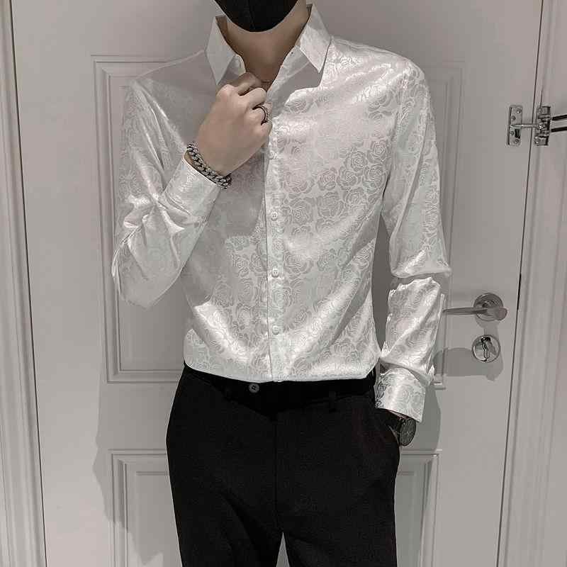 樂天商城 - シャツ トップス メンズ スタイリッシュ おしゃれ 初秋 ライト 高級感 長袖 韓国 スリムフィット ネット 春秋